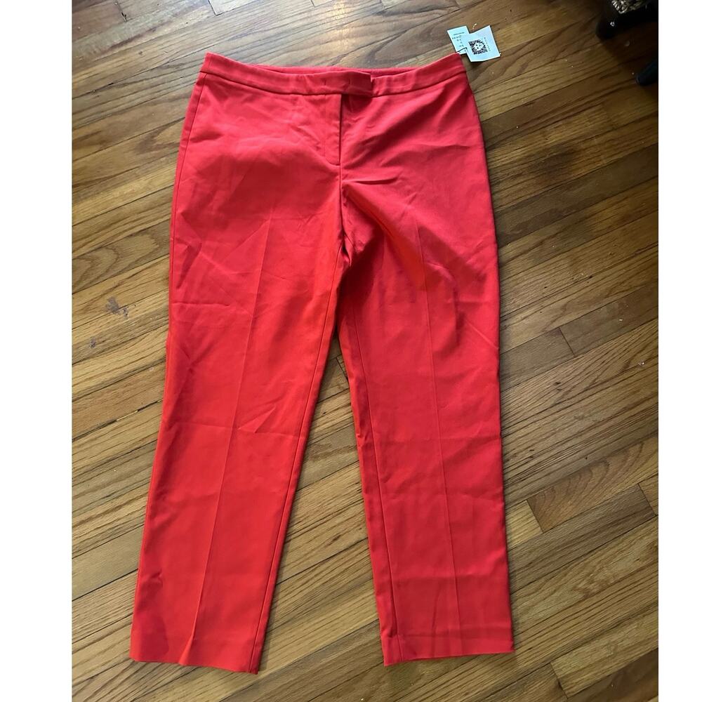 Anne Klein Poppy Red Cropped/Ankle Pants Straight Leg Size 16